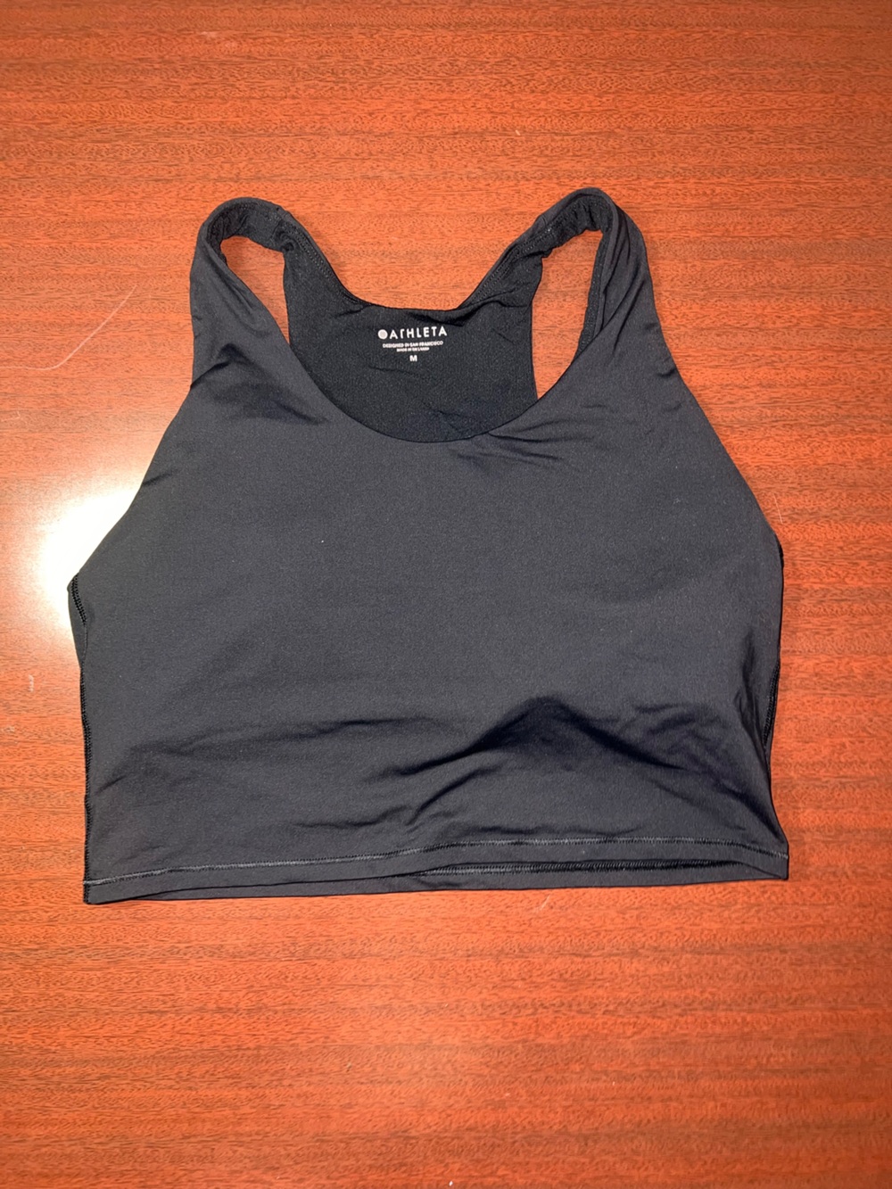 Athleta Black High-Neck Racerback Sports Bra